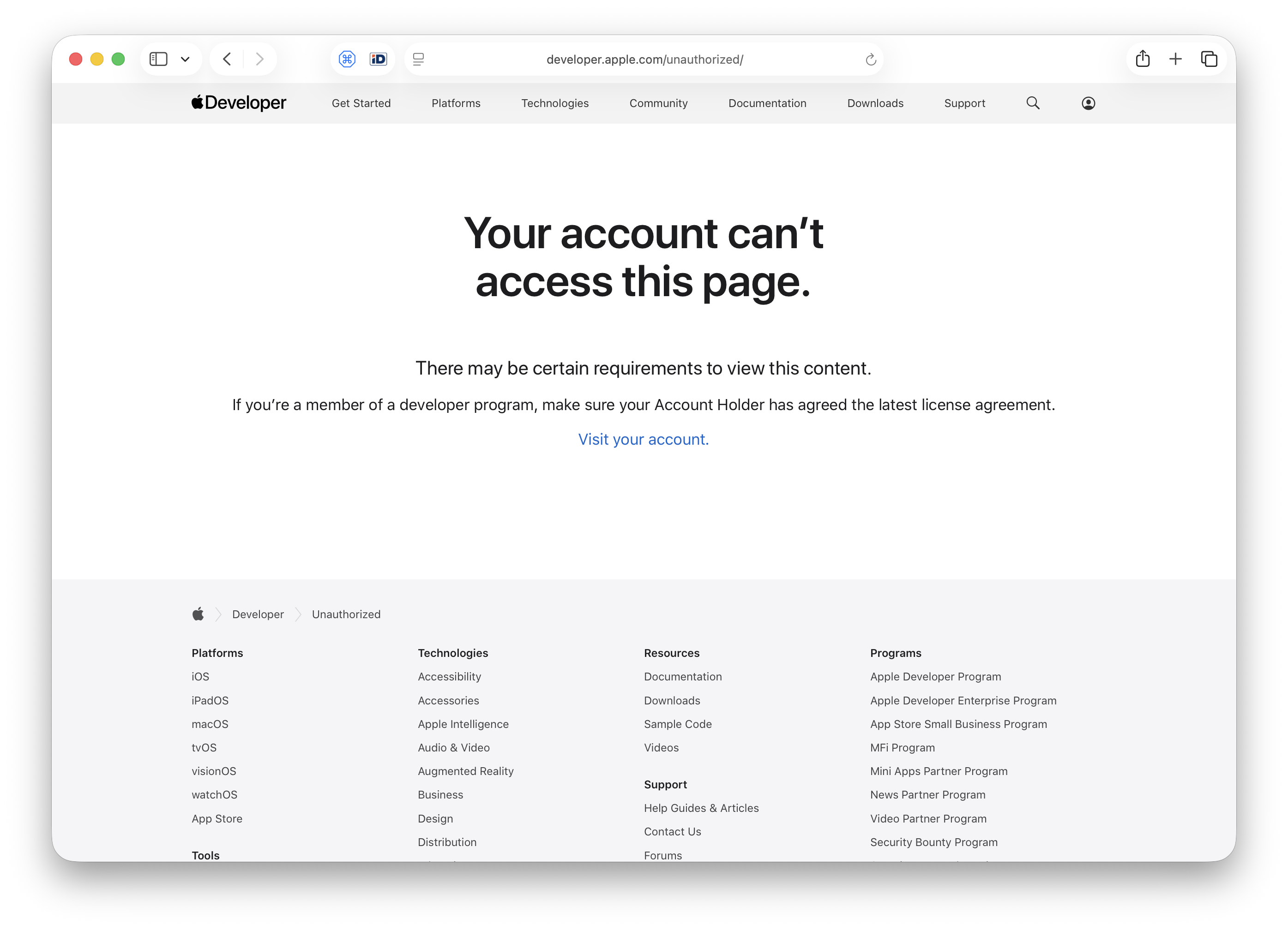 Notification Service Entitlement application page not available